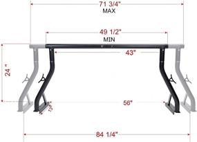 img 2 attached to TMS 800 lbs Capacity Extendable Universal Steel Pickup Truck Low Profile Ladder Rack Sport Bar Lumber Two Bar Set (Patent Pending) - 24-inch