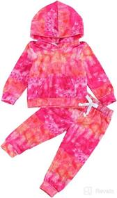 img 4 attached to 🌈 Girl's Tie Dye Tracksuit Set: Crewneck Top and Pants Combo for Kids and Toddlers - 2Pcs Outfit, Sweatsuits for Jogging and Casual Wear