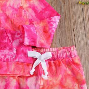 img 1 attached to 🌈 Girl's Tie Dye Tracksuit Set: Crewneck Top and Pants Combo for Kids and Toddlers - 2Pcs Outfit, Sweatsuits for Jogging and Casual Wear