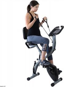 img 4 attached to 3-In-1 Xspec Recumbent Upright Folding Exercise Bike With Resistance Bands, Phone/Tablet Holder And LCD Display. 16-Level Magnetic Resistance For Indoor Cycling