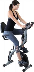 img 2 attached to 3-In-1 Xspec Recumbent Upright Folding Exercise Bike With Resistance Bands, Phone/Tablet Holder And LCD Display. 16-Level Magnetic Resistance For Indoor Cycling