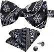 festive fun: dibangu silk pretied christmas bow ties for men with pocket square and cufflinks - perfect party gifts! logo