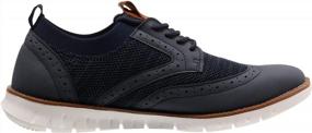 img 1 attached to Chic And Comfortable: Joomra Men'S Knit/Leather Wingtip Oxford Dress Shoes