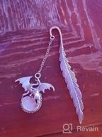 img 1 attached to Antique Silver Dragon 2 Pack: Unique Glow In The Dark Feather Metal Bookmarks - Perfect Gift Idea For Men And Women. review by Henry Brown