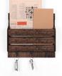organize your life with liantral rustic brown mail sorter, key holder & shelf with 3 hooks & 1 compartment logo