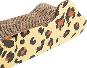 img 2 attached to 🐾 PAWNIE Leopard Print Cat Scratcher and Resting Lounge Pad: Eco-Friendly Toy crafted from Recyclable Cardboard Material