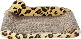 img 3 attached to 🐾 PAWNIE Leopard Print Cat Scratcher and Resting Lounge Pad: Eco-Friendly Toy crafted from Recyclable Cardboard Material