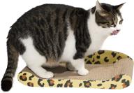 🐾 pawnie leopard print cat scratcher and resting lounge pad: eco-friendly toy crafted from recyclable cardboard material logo