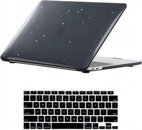 img 4 attached to Compatible MacBook Air 13 Inch Case M1 A2337/A2179/A1932 2018-2022 - Se7Enline Crystal Glitter Bling Shining Laptop Hard Shell W/Keyboard Cover Skin, Black