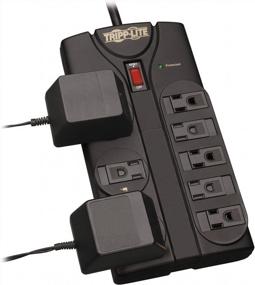 img 2 attached to 💡 Tripp Lite TLP808B Surge Protector Power Strip, 8-Outlet, 8ft Cord, Right Angle Plug, Black - Lifetime Insurance Coverage