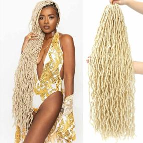 img 4 attached to Karida Soft Locs 36 Inch Crochet Hair 3Packs Faux Locs Crochet Braids Hair Pre Looped Synthetic Curly Soft Faux Locs Hair Extension Goddess Locs Crochet Braids (36 Inch (Pack Of 3), 613#)