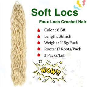 img 2 attached to Karida Soft Locs 36 Inch Crochet Hair 3Packs Faux Locs Crochet Braids Hair Pre Looped Synthetic Curly Soft Faux Locs Hair Extension Goddess Locs Crochet Braids (36 Inch (Pack Of 3), 613#)