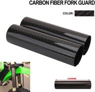 🏍️ ultimate protection: motorcycle fork carbon fiber wrap boots - gator guard protector & shock covers - 9.7 inch логотип