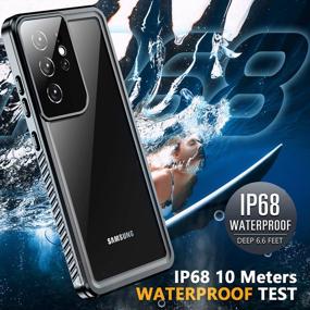 img 3 attached to Чехол Temdan для Samsung Galaxy S21 Ultra, [со встроенной защитой экрана и защитой камеры] [Полностью водонепроницаемый корпус] [Ударопрочный] [Пыленепроницаемый] [Защита от царапин] Прозрачный чехол для телефона для S21 Ultra Case 5G Black