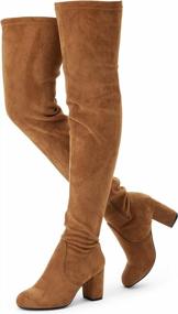 img 4 attached to Vepose Women'S 992 Suede Thigh High Boots With Inner Zipper For Over The Knee Style