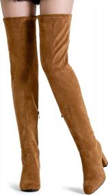 img 3 attached to Vepose Women'S 992 Suede Thigh High Boots With Inner Zipper For Over The Knee Style