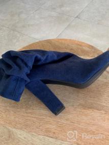 img 7 attached to Stylish Women'S Winter Slouchy High Heel Boots: Slip-On Suede With Chunky Block Heels And Pointed Toes