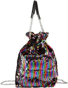 img 4 attached to Ayliss Drawstring Reversible Shoulder Crossbody Women's Handbags & Wallets ~ Crossbody Bags