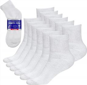 img 4 attached to Loose Fit Non-Binding Ankle Socks For Men And Women With Diabetes - 6 Pairs By Debra Weitzner