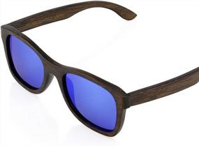 img 3 attached to Bamboo Polarized Sunglasses For Men & Women | Real Wood Frame | Oct17 Eyewear Collection