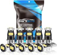 marsauto t10 led bulbs 194 168 192 2825 w5w replacement interior dome map license plate lights door courtesy trunk lamp 480lm 6000k xenon white (pack of 10) logo