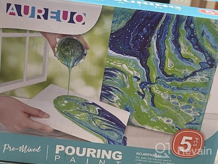 img 1 attached to Create Stunning Artwork With AUREUO'S High Flow Acrylic Pouring Paint Set - Includes 4 Colors And Silicone Oil For Vibrant Results On Canvas, Rock, Ceramic, Wood, Glass And More! review by David Boulanger