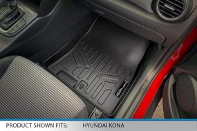 img 2 attached to 🚗 SMARTLINER Custom Fit 2 Row Black Floor Mats - Compatible with 2018-2022 Hyundai Kona (Excludes Electric Models)