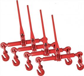 img 3 attached to Aain EI002A4 Red Ratchet Load Binders - 5/16-3/8 In & 5400 Lbs Capacity - Heavy Duty And Reliable