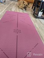 img 1 attached to Ewedoos Alignment Lines Yoga Mat - Non-Slip Textured TPE Mat, 1/4-Inch Thick High Density Padding For Comfortable Yoga, Pilates, And Fitness - Eco-Friendly And Sore-Knee Avoiding review by Randolph Iglesias
