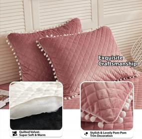 img 2 attached to LIFEREVO Luxury Plush Shaggy Duvet Cover Set Luxury Ultra Soft Crystal Velvet Bedding (1 Faux Fur Duvet Cover + 1 Pompoms Fringe Pillow Cover),Zipper Closure (Twin,Old Pink)