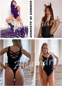 img 2 attached to Aleumdr Swimwear Swimsuits Backless Monokini Women's Clothing at Swimsuits & Cover Ups