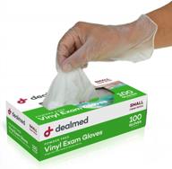 высококачественные одноразовые виниловые перчатки для медицинского осмотра (100 шт.) в нескольких размерах - медицинские перчатки dealmed. логотип