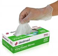 high-quality disposable vinyl exam gloves (100 count) in multiple sizes - dealmed medical exam gloves logo