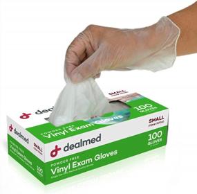 img 4 attached to Высококачественные одноразовые виниловые перчатки для медицинского осмотра (100 шт.) в нескольких размерах - медицинские перчатки Dealmed.
