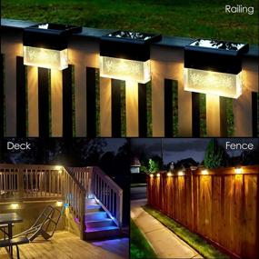 img 1 attached to Solar Deck Lights Outdoor - Waterproof LED Landscape Lighting For Garden, Patio, Fence, Step, Railing, Wall Decoration - Pack Of 6 DenicMic Solar Lights
