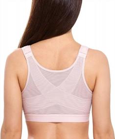 img 4 attached to Comfortable And Supportive Front Closure Bra For Women - DELIMIRA'S Wires-Free Back Support Posture Bra