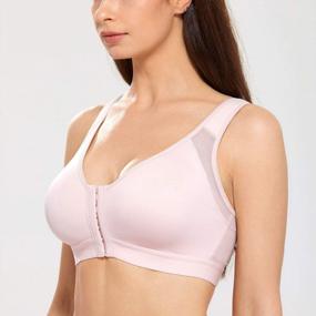 img 3 attached to Comfortable And Supportive Front Closure Bra For Women - DELIMIRA'S Wires-Free Back Support Posture Bra