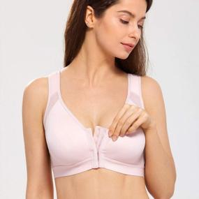 img 1 attached to Comfortable And Supportive Front Closure Bra For Women - DELIMIRA'S Wires-Free Back Support Posture Bra