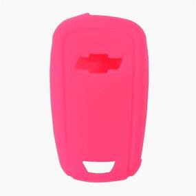 img 3 attached to 🔑 Velsman 5 Buttons Silicone Key FOB Cover Holder: Compatible with Cruze Volt Equinox Spark Sonic Flip Key - Includes Bonus Wrist Strap (Hot Pink)