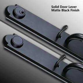 img 1 attached to Matte Black Double Door Handle Set With Keyed And Dummy Options - MDHST2018DB-SET By NEWBANG