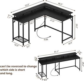 img 2 attached to Maximize Your Gaming Setup With SUPERJARE L-Shaped Desk - Includes Power Outlets, LED Lights, And Ample Storage Space In Sleek Black Design