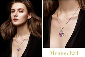 img 3 attached to White Gold Plated Crystals Menton Ezil Love Heart Pendant Necklace - Gifts For Her Woman Fashion Jewelry