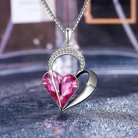 img 1 attached to White Gold Plated Crystals Menton Ezil Love Heart Pendant Necklace - Gifts For Her Woman Fashion Jewelry