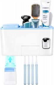img 4 attached to Organize Your Bathroom With Znben'S Space-Saving Toothbrush Holder Kit With Automatic Dispenser And Dustproof Covers