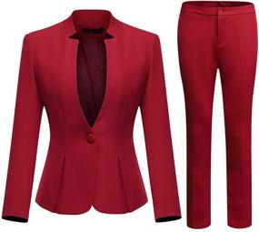 img 4 attached to 👩 Stylish Women's Business Office Button Blazer: Suiting & Blazers Collection