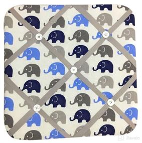 img 4 attached to Bacati Elephants Fabric Memory Bulletin Nursery