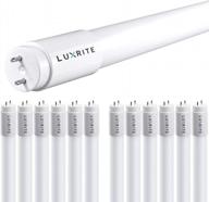 upgrade your lighting: luxrite 12-pack 4ft t8 led tubes - compatible with ballast and ballast bypass, 13w=32w, 4000k cool white, damp rated fluorescent tube replacement logo