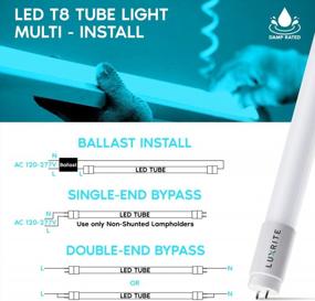 img 1 attached to Upgrade Your Lighting: Luxrite 12-Pack 4FT T8 LED Tubes - Compatible With Ballast And Ballast Bypass, 13W=32W, 4000K Cool White, Damp Rated Fluorescent Tube Replacement