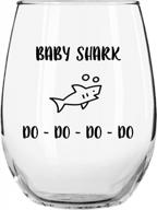 entertain your loved ones with baby shark do do stemless wine glass - perfect gift for baby shark lovers! logo