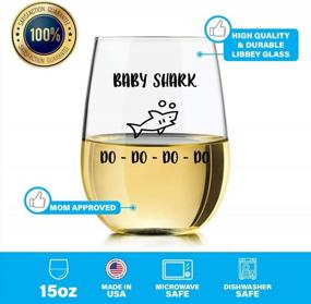 img 2 attached to Entertain Your Loved Ones With Baby Shark Do Do Stemless Wine Glass - Perfect Gift For Baby Shark Lovers!